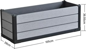 Donica ogrodowa Combo 105x39x36,5 cm stylowa doniczka PP lekka i odporna na warunki