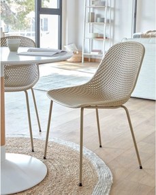 Jasnobrązowe metalowe krzesło ogrodowe Quinby – Kave Home