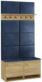 Garderoba do przedpokoju dąb craft + granat H6-W83