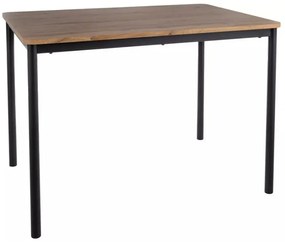 Zestaw jadalniany 1 + 4, stół CITY 110x75 cm dąb artisan + kremowe krzesło jadalniane RIFT z czarnymi nogami