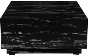 Czarny stolik w dekorze marmuru 100x100 cm Vito – Støraa