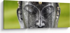Obraz - Posąg Buddy II. (z zegarem) (90x30 cm)