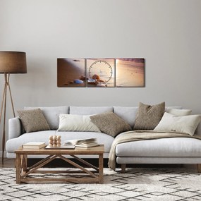 Obraz - Małże (z zegarem) (90x30 cm)