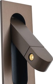 Zestaw 2 nowoczesnych lamp ściennych ciemny brąz z LED i portem USB-C - Hilton