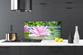 Panel Szklany Kwiat Lotosu na Lustrze Wody