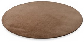 Dywan pluszowy Joy brązowy koło 200 cm x 200 cm