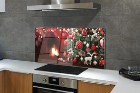 Szklany Panel Klasyczne Świąteczne Bombki