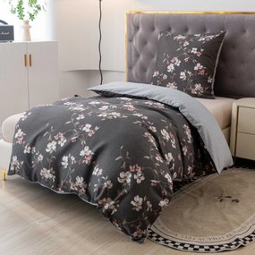 PrzytulneMieszkanie.pl PrzytulneMieszkanie.pl Pościel flanelowa BLOSSOM szara Rozmiar pościeli: 70 x 90 cm | 140 x 200 cm