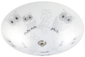 Biała dziecięca lampa sufitowa ze szklanym kloszem ø 39 cm Ugglarp – Markslöjd