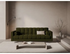 Zielona rozkładana sofa ze schowkiem z materiału bouclé 222 cm Bali – Cosmopolitan Design