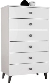 Biała komoda z szufladami na nóżkach B1-G27