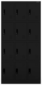 Szafka skrytkowa socjalna BHP metalowa MARCIN, 900 x 1850 x 400 mm, czarna