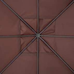 Outsunny Zamienny dach do pawilonu ogrodowego, poliester, 2,98 x 2,95 m, kolor kawa