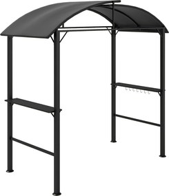 Outsunny Pawilon Grillowy, 2 Boczne Półki, Haki, Rama ze Stali, 1,1 x 2,3m, Ciemnoszary
