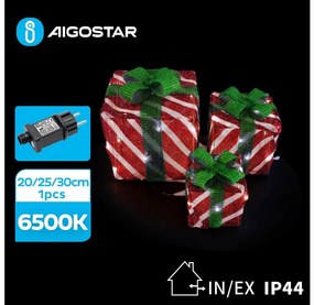 Aigostar- Zewnętrzna dekoracja bożonarodzeniowa LED 3,6W/31/230V 6500K 20/25/30cm IP44 prezenty