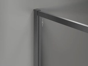 Mexen Kioto-XF ścianka prysznicowa Walk-in z ramką 130 x 202 cm, transparent 10 mm, gun gray szczotkowany - 800-130-104-66-00-X