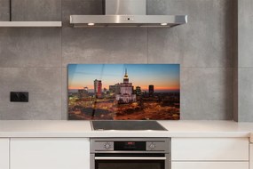 Panel Szklany Nocne Światła Warszawy