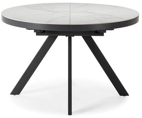Okrągły rozkładany stół z dodatkowym blatem z ceramicznym blatem ø 120 cm Bela – Marckeric