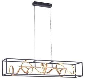 Designerska lampa wisząca czarna ze złotem, ściemniana, w tym LED - Krisscross CageDesignerski Oswietlenie wewnetrzne