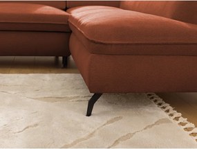 Narożnik z tkaniny szenilowej w kolorze terakoty (prawostronny/w kształcie litery L) Marbeya – Ropez