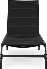 Leżak ogrodowy z regulowanym oparciem Talvio, kolor czarny