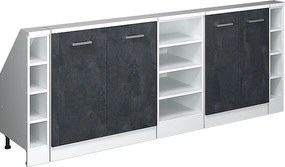 Szafka kuchenna na dach skośny czarny beton 210x46x81.6 r-line