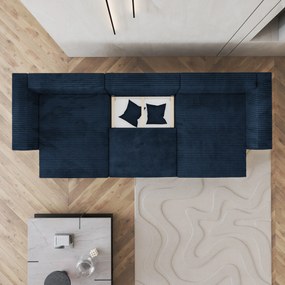Masseno Narożnik SARMO z funkcją spania i pojemnikiem na pościel Narozniki U, Rozkładana sofa - Niebieski, TILIA 77