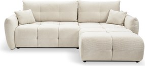 Masseno Narożnik MODA z funkcją spania i pojemnikiem na pościel Narozniki L, Rozkładana sofa - Kremowy, NORDIC SAND