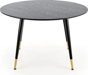 Czarny stół z okrągłym blatem w stylu glamour Embos