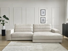 Beżowy aksamitny narożnik (prawostronny/z szezlongiem) Sierra – Bobochic Paris