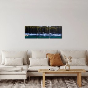 Obraz - Jezioro Karersee (z zegarem) (90x30 cm)