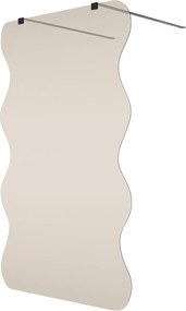 Ścianka prysznicowa Walk in szkło brązowe falowane 8mm MOLIS Wave Duo Brown MASSI | Różne rozmiary : Kolor profili kabiny - złoty, Szerokość ścianki - 100 cm, Typ montażu - WALK IN