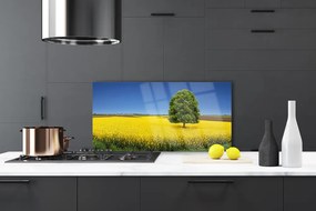 Panel Szklany do Kuchni Samotne Drzewo w Polu