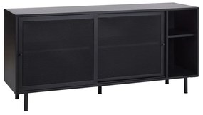 Czarna metalowa komoda z drzwiami przesuwnymi 160x75x46 cm Veep – Unique Furniture