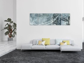 Obraz - Tower Bridge w chłodnych odcieniach (170x50 cm)