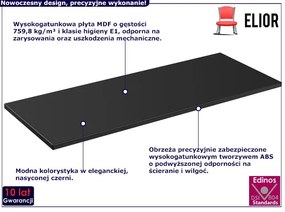 Czarny blat do szafek łazienkowych 120 cm R1-T10