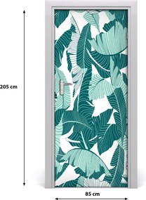 Okleina samoprzylepna na drzwi Tropikalne liście