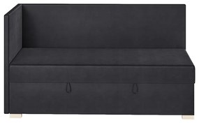 Ciemnoniebieskie narożne łóżko dziecięce ze schowkiem i materacem 90x200 cm Flexi – Ghado