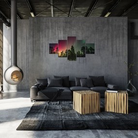 Obraz zorzy polarnej (125x70 cm)