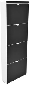 Czarna metalowa uchylna szafka na buty 51x138x16 cm – Household Pleasure