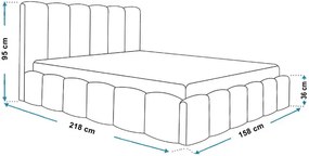 Welurowe łóżko tapicerowane z pojemnikiem 140x200 Zofea 4X - 36 kolorów
