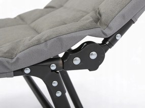 Składana leżanka turystyczna z materacem Morra CT02L, kolor szary