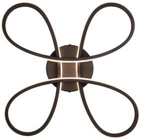 Czarna lampa sufitowa LED 40x40 cm Fly – Trio