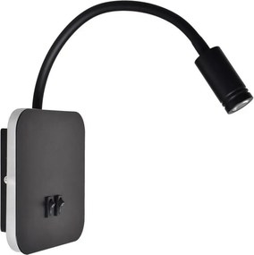 Regulowany kinkiet LED BASE LED/8W+LED/2W/230V czarny/srebrny