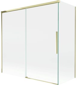 Mexen Rox parawan nawannowy 2-skrzydłowy rozsuwany 160 + 70 x 150 cm, transparent, złoty - 8C9-160-070-50-00
