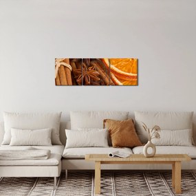 Obraz - Pachnące przyprawy (z zegarem) (90x30 cm)
