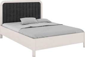 Łóżko bukowe Visby MODENA, 160X200, biały/czarny