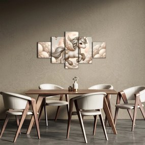 Obraz - Jednorożec w chmurach (125x70 cm)