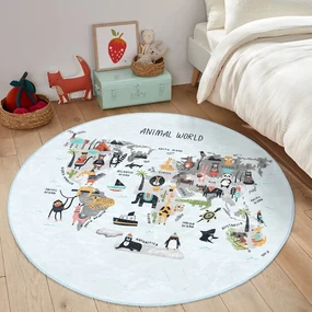 Jasnoniebieski dywan dziecięcy ø 80 cm Comfort – Mila Home