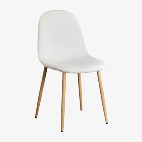 Zestaw 2 Krzeseł Jadalnianych Glamm Drewno Naturalne & Sztruksu Beżowy Len & Sztruksu - Sklum